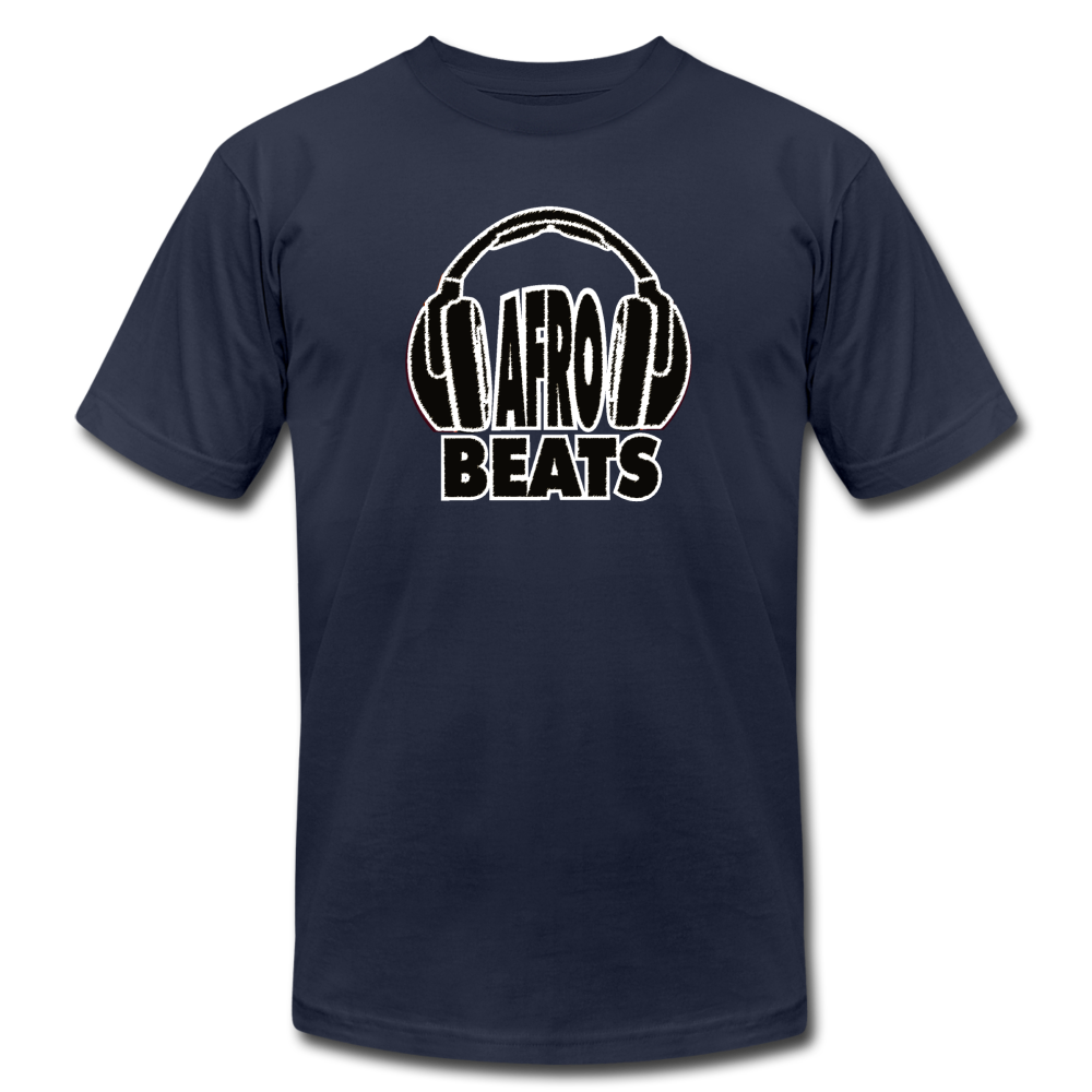 Afrobeats -Headphones Unisex T-Shirt - BW - navy
