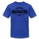 Vaccinated and Verified (Black) - Unisex - royal blue