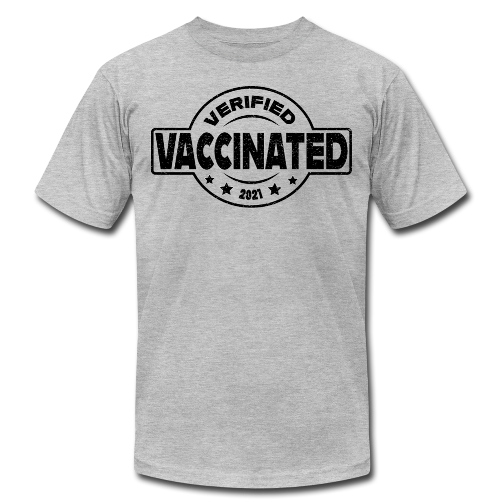 Vaccinated and Verified (Black) - Unisex - heather gray