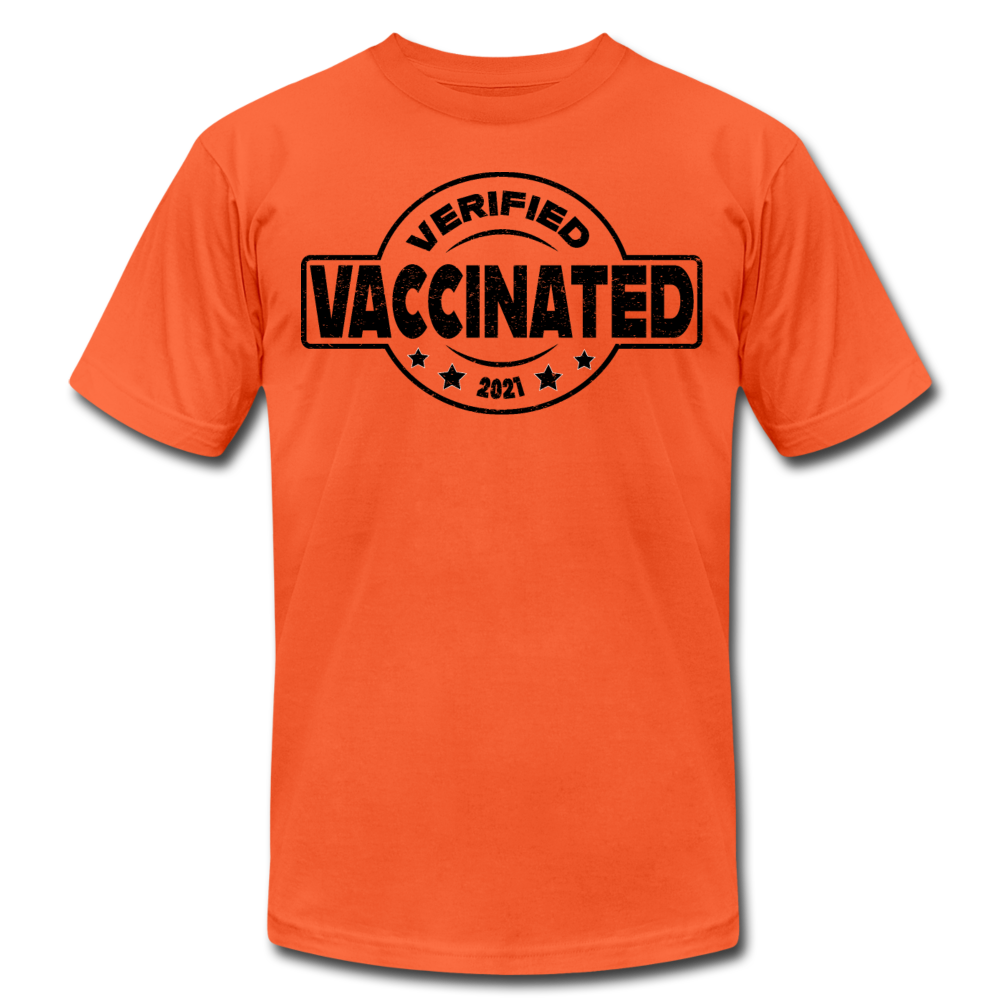 Vaccinated and Verified (Black) - Unisex - orange