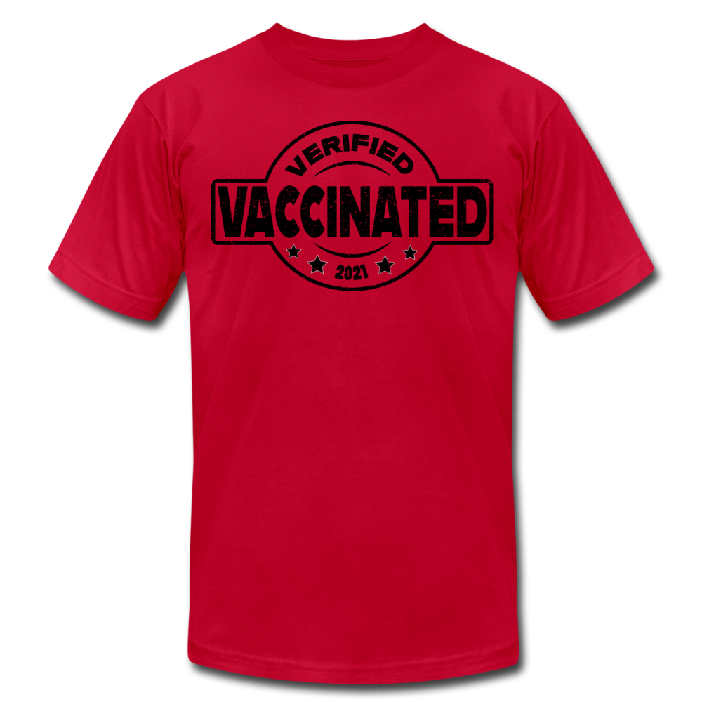 Vaccinated and Verified (Black) - Unisex - red