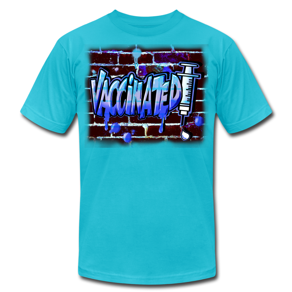 Vaccinated - graffiti style - turquoise