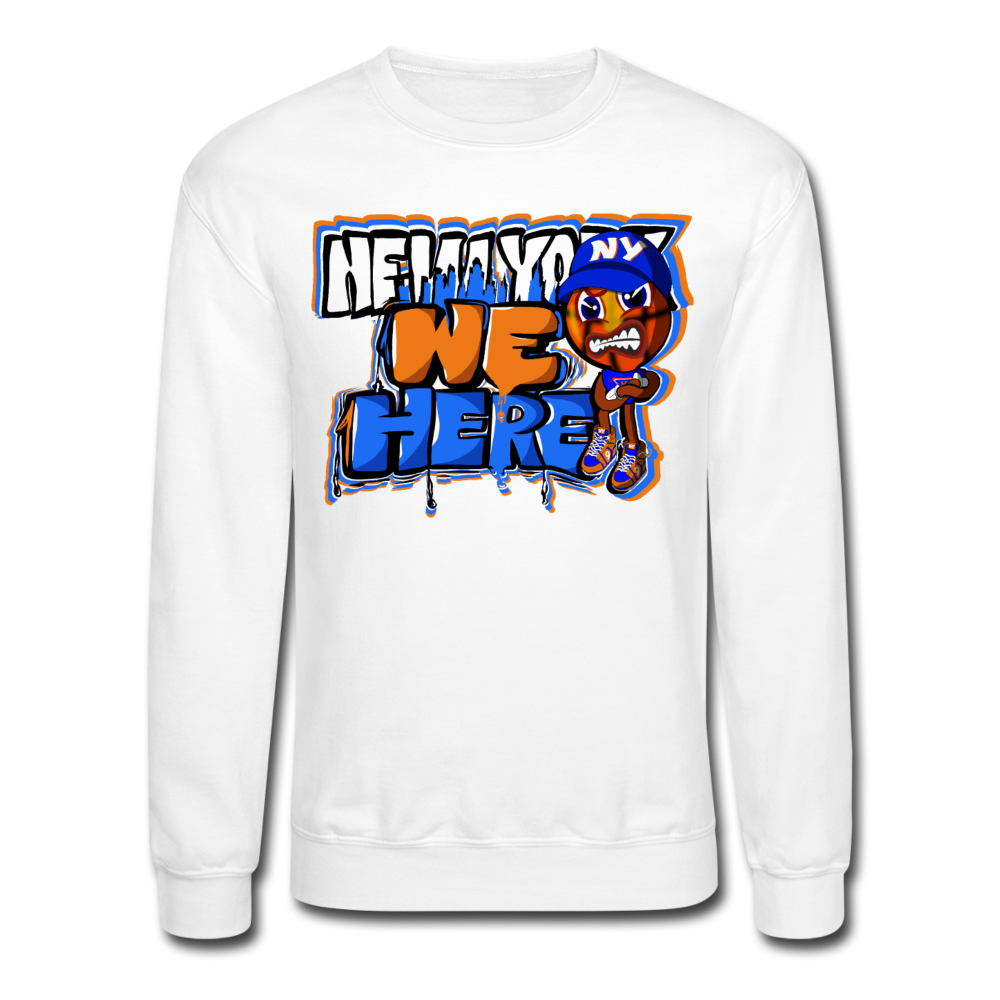 We Here - NY Basketball - Unisex Crewneck Sweatshirt - white
