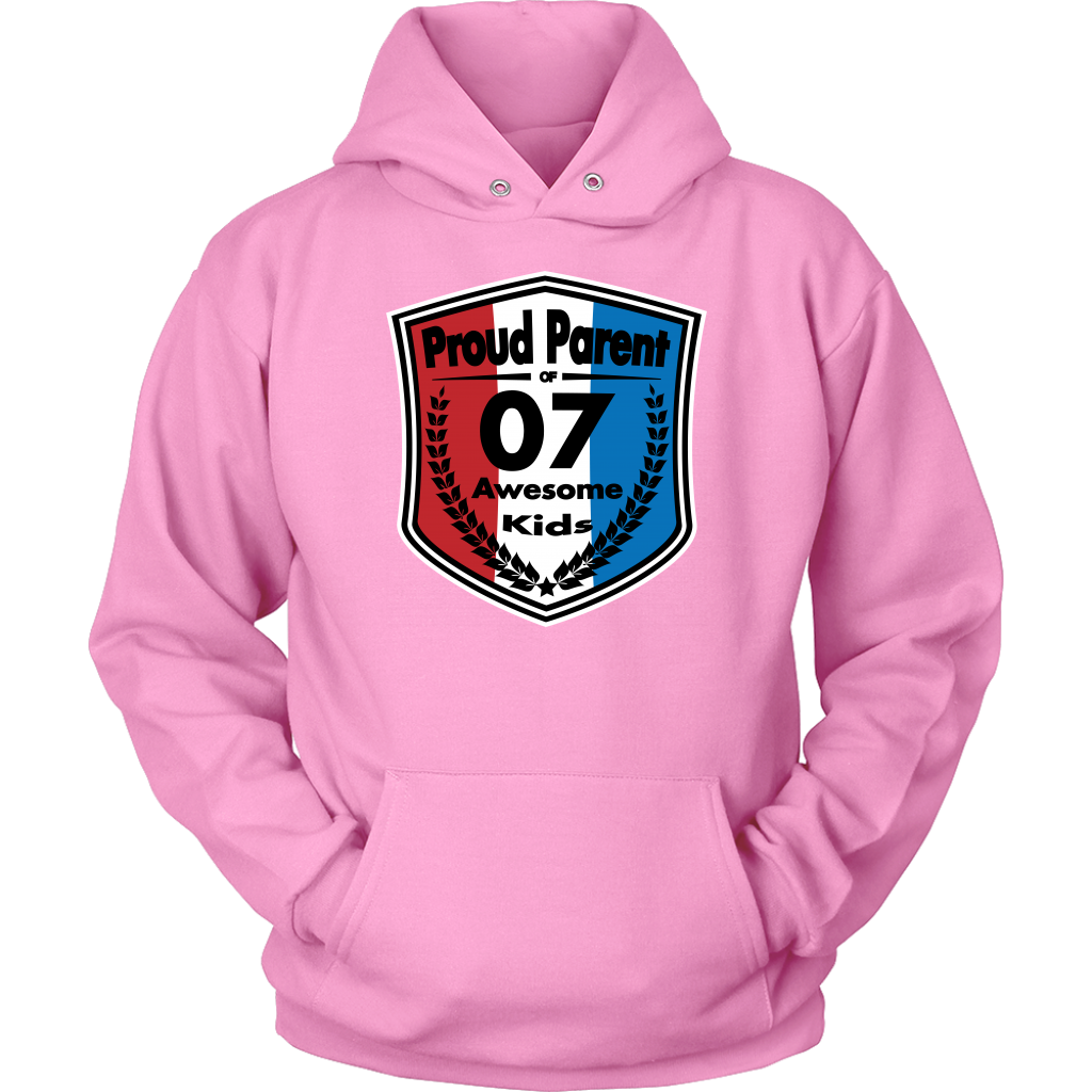 Proud Parent of 7 - Unisex Hoodie - Red White Blue Pattern