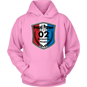 Proud Parent of 2 - Unisex Hoodie - Red White Blue Pattern