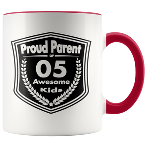 Proud Parent of 5 Awesome Kids - Mug