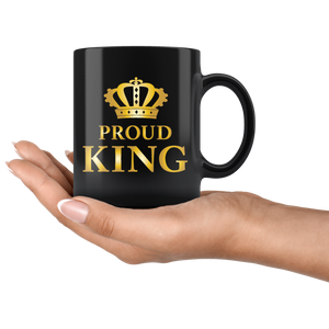 Proud King - Black Mug (gold) - 110z